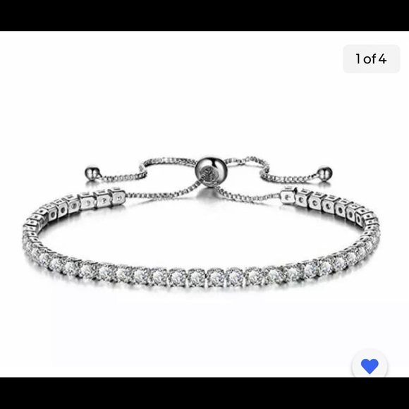 Jewelry - Sterling Silver Adjustable CZ Bracelet